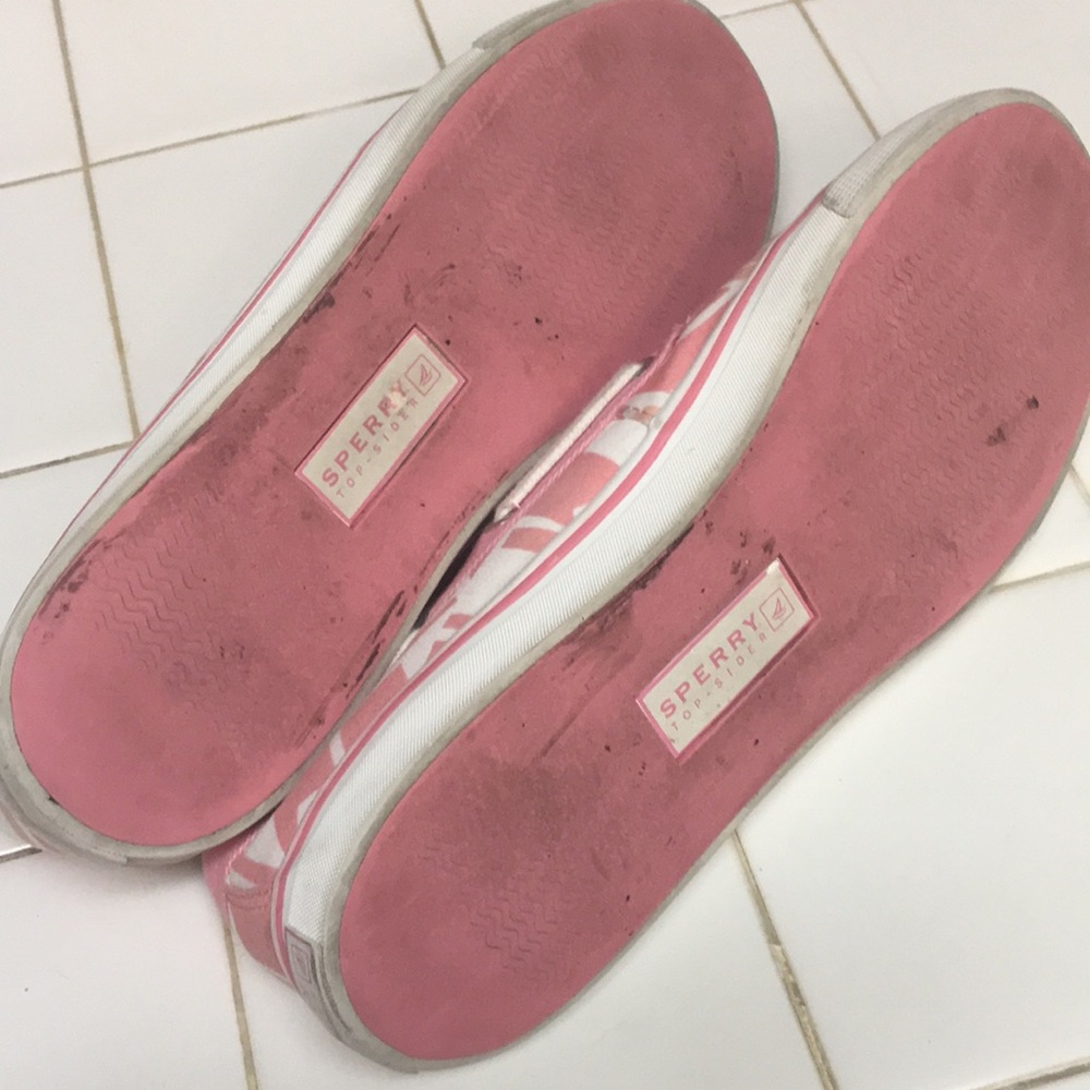 Sperry Pink/Coral Patterned Boat Shoes - Picture 7 of 8